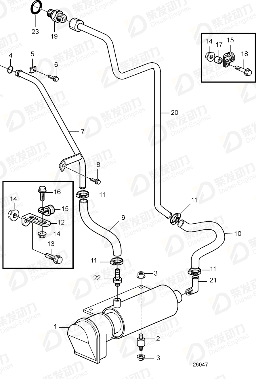 volvo penta Flange screw 22859765 Drawing